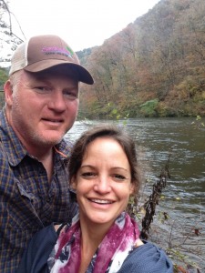 Kelly and I take a selfie on the bank of The Little River